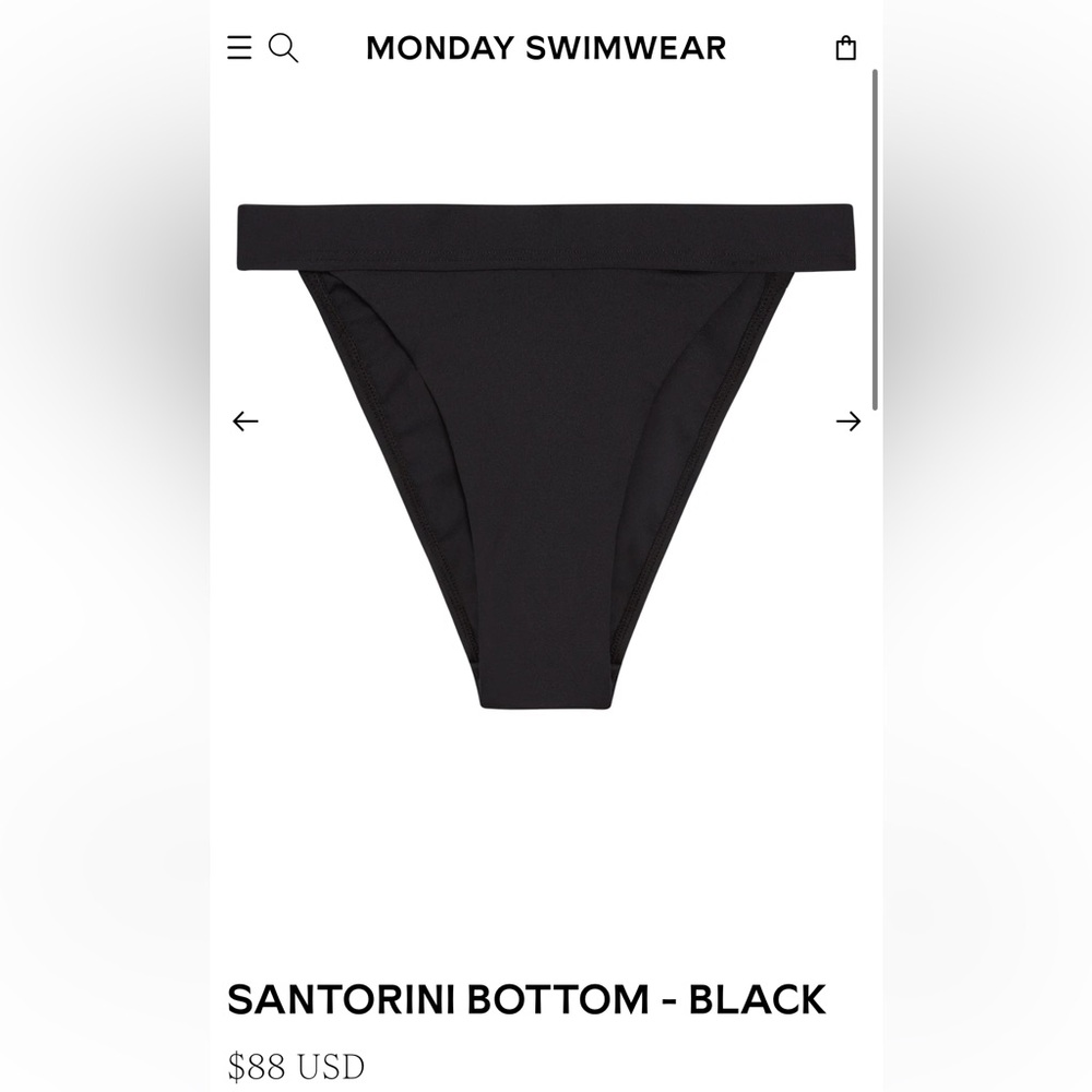 Monday Swimwear Santorini Bikini Bottom - Black